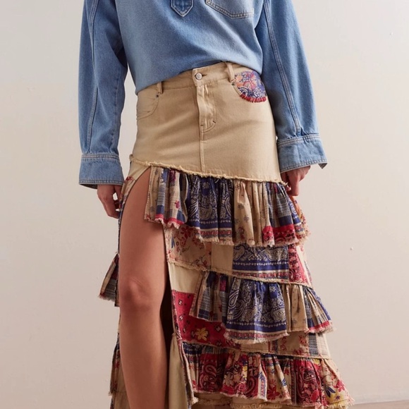 🆕 Free People Harvest Moon Maxi in Americana Combo - Picture 3 of 16